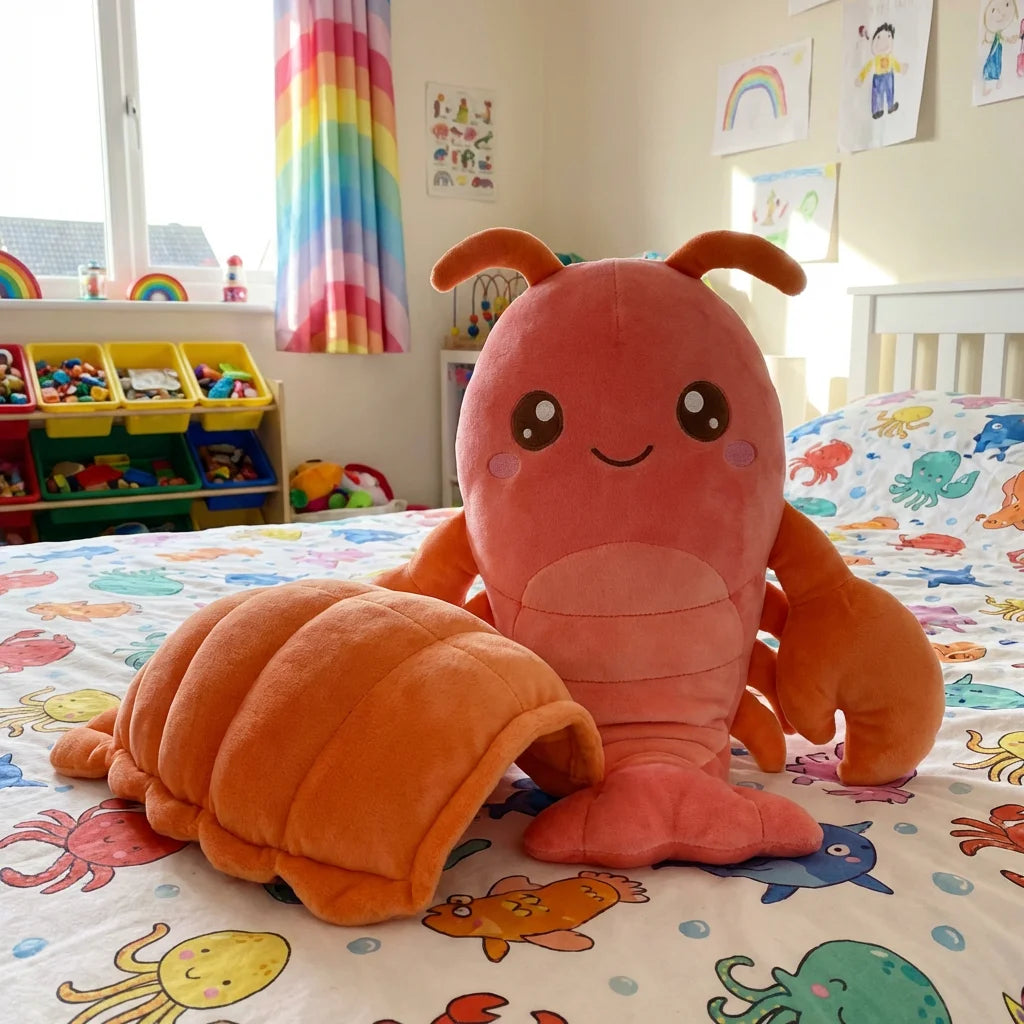 Molty the Shedding Lobster Plush - 10" Reversible Interactive Toy