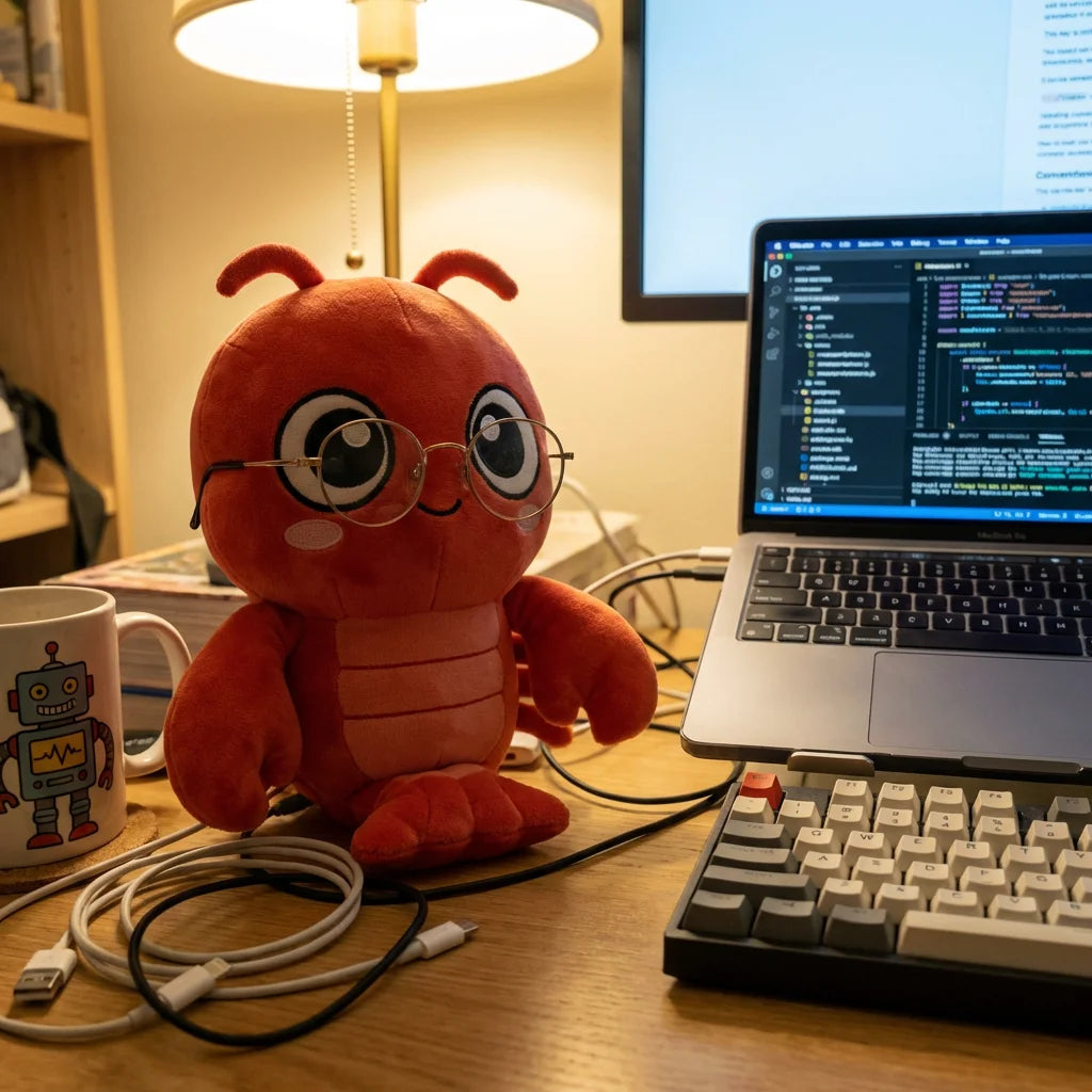 Coder Claw Developer Lobster Plush - 8" Tech Geek Stuffed Toy