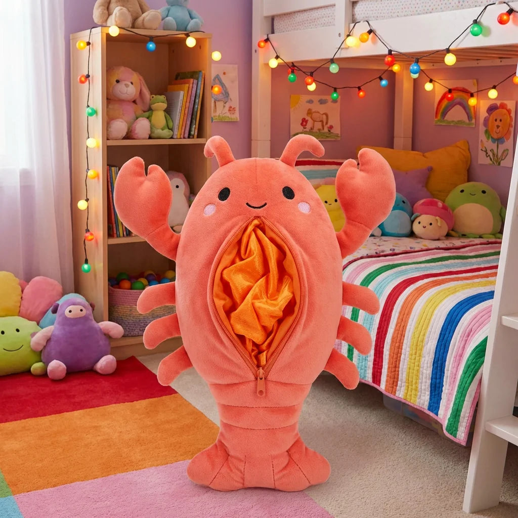 Molty the Shedding Lobster Plush - 10" Reversible Interactive Toy