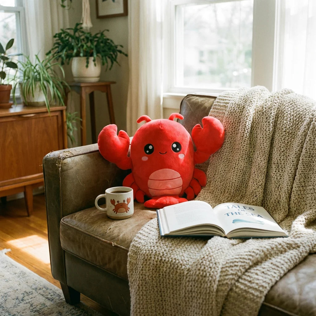 ClawClaw Classic Red Lobster Plush Toy - 8" Kawaii Stuffed Animal